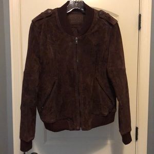 Blank NYC Suede Bomber Jacket in Color Plum - Size Medium